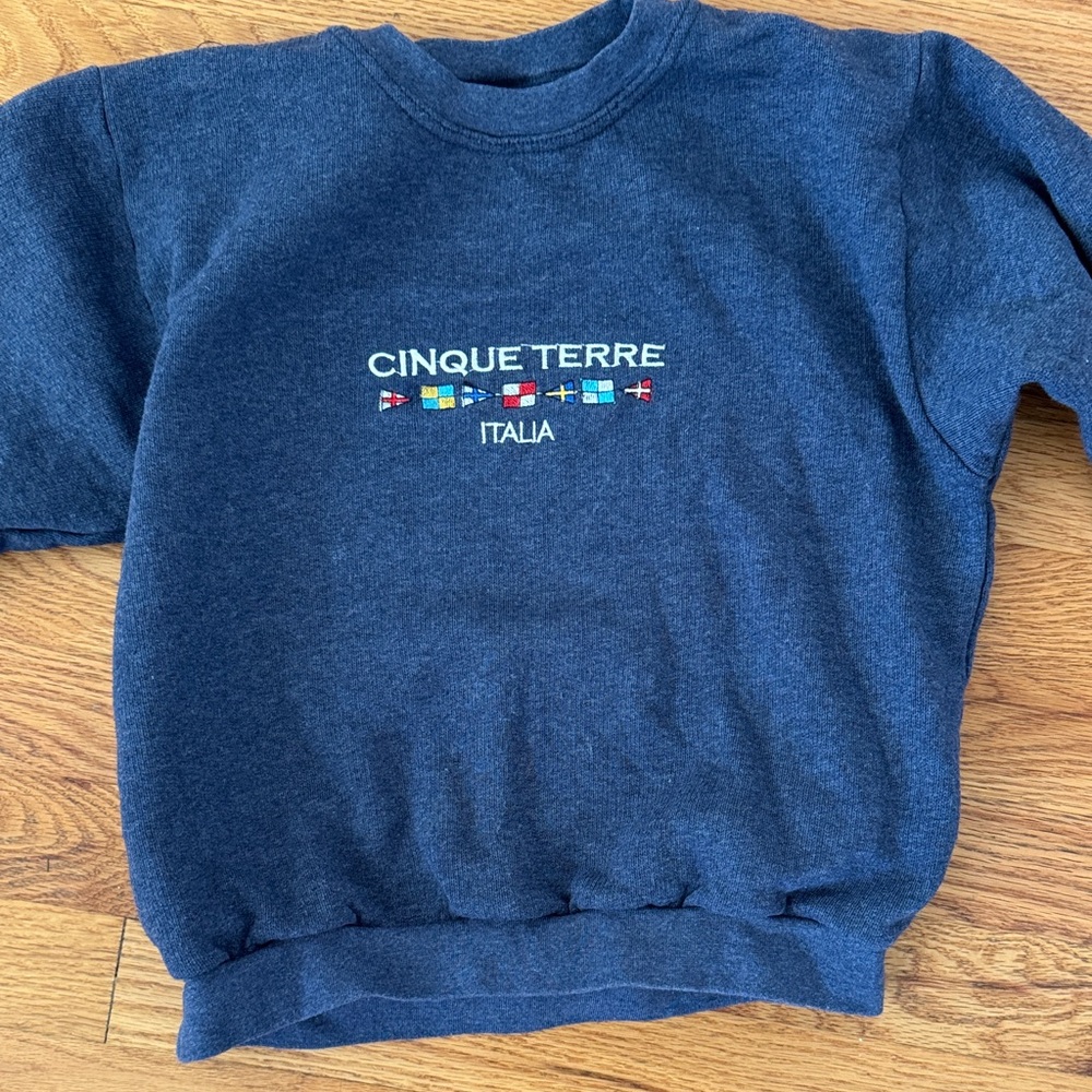 Navy Sweatshirts with Embroidered Design souvenir fit like size medium girls